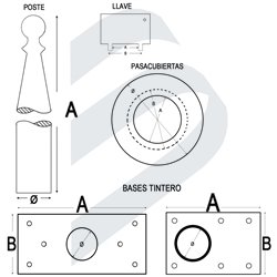 KIT POSTE ARRASTRE SKI Ø62MM