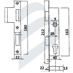 MORTISE LOCK WITH STRIKING PLATE