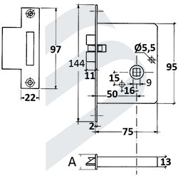 MORTISE LOCK WITH STRIKING PLATE