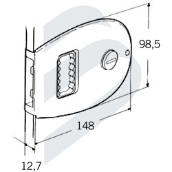 CERRADURA MOBELLA `FLUSH` OVAL