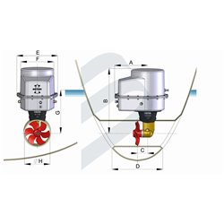 Bow thruster 35kgf 12V D150mm ignition protected