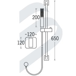 SQUARE SHOWER RAIL