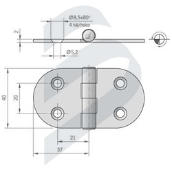 HINGE - REVERSED SHAFT