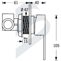 SHOWER CONTROL MJA-1 BLACK LINE - H/C