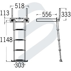 TELESCOPIC LADDER WITH HANDLES