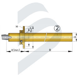 TUBO DE BRONCE CON COJINETE DE GOMA PARA EJE Ø 25