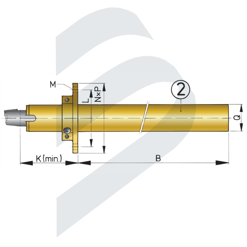 TUBO DE BRONCE CON COJINETE DE GOMA PARA EJE Ø 25