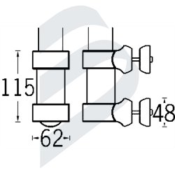 STANCHION MOUNTING FOR Ø38 ANDRATX POLES