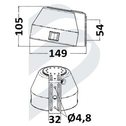 FLOODLIGHT AQUA SIGNAL HAMBURG - BLACK - 12V