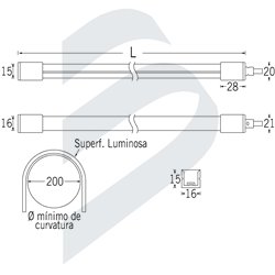 TUBO LED NEON-FLEX BLANCA/ROJA