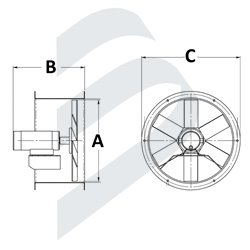 VEX35/1-AUX-24V-HELICOIDAL ELECTRIC BLOWER.