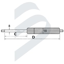 GAS STRUT - 8-18 TYPE