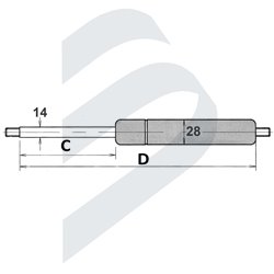 GAS STRUT 14-28 TYPE