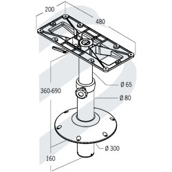 PATA DE MESA TELESCOPICA EMBUTIDA