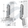 BISAGRA DE CAZOLETA INOX 180-17MM
