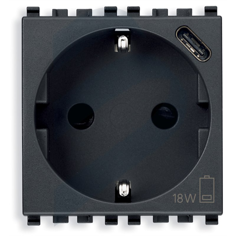 TOMA SICURY 2P+T CON USB-C