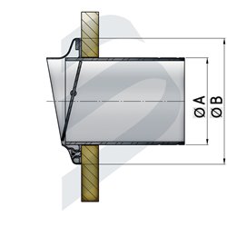 Transom exh connection D 150mm ss with valve