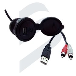 TOMA EXTERNA USB/AUX-IN CON CABLE
