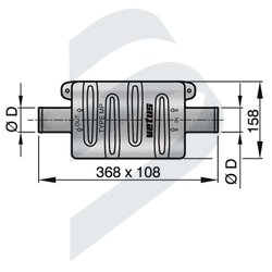 VETUS MUFFLER TYPE DEMPMP MP40