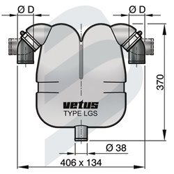 SEPARADOR AGUA/GAS VETUS-38 PARA TUBO DE 40MM