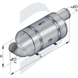 SILENCIOSO DE ESCAPE VETUS TIPO MF 90MM