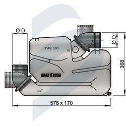 EXHAUST WATERLOCK VETUS TYPE LSG-90