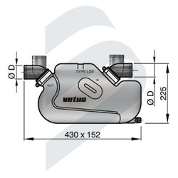 EXHAUST WATERLOCK VETUS TYPE LSS50A