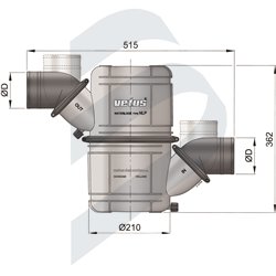 COLECTOR/SILENCIOSO VETUS TIPO NLP 50MM SUPER