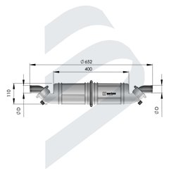 COLECTOR/SILENCIOSO HORIZONTAL VETUS TIPO NLPH 40MM