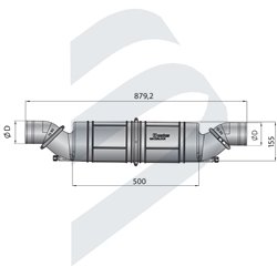 WATERLOCK/MUFFLER VETUS TYPE NLPH HORIZONTAL 60MM