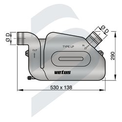 COLECTOR VETUS TIPO WLOCKLP PARA TUBO Ø 90MM