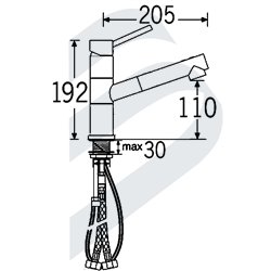 MINIMAL MIXER WITH PULL-OUT SHOWER - C/H