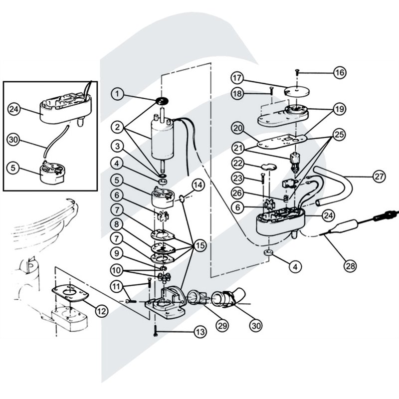 KIT DE HARDWARE PARA BOMBA JABSCO VERTICAL