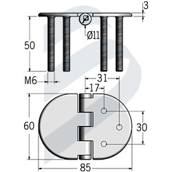 SYMMETRIC HINGE STUD WELDED