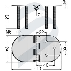 SYMMETRIC HINGE STUD WELDED