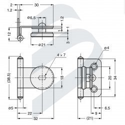 INSET GLASS DOOR HINGE