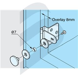 HALF OVERLAY GLASS DOOR HINGE