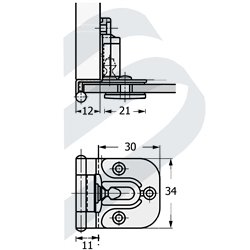 GLASS DOOR HINGE CATCH