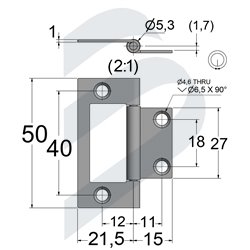 NON-MORTICE HINGE