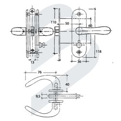 CERRADURA PUERTAS 13MM